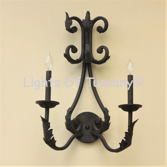 Italian Country Wall Sconce, Double Light Wall Sconce, Tuscan Wall Sconce, Mediterranean Wall Sconce, Antique Wall Sconce, Vintage Wall Sconce, Antique Wall Sconce
