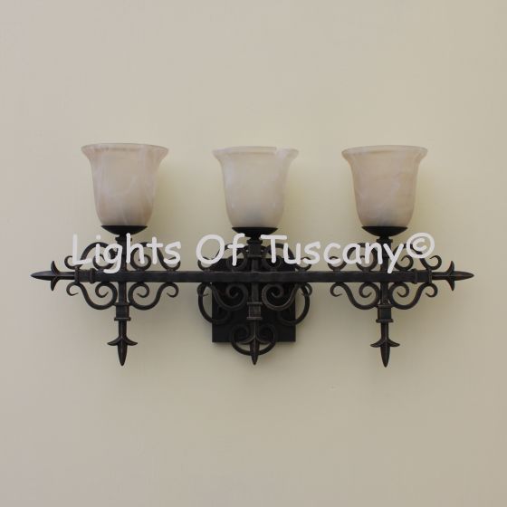 5581-3 Spanish Wrought Iron Vanity Bathroom Lights