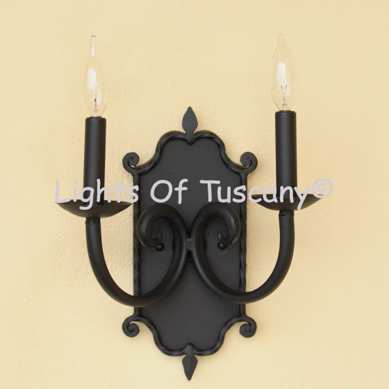 5616-2 Mediterranean Style Wrought Iron Double Wall Sconce