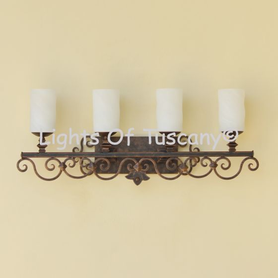 Mediterranean style bathroom bar light
