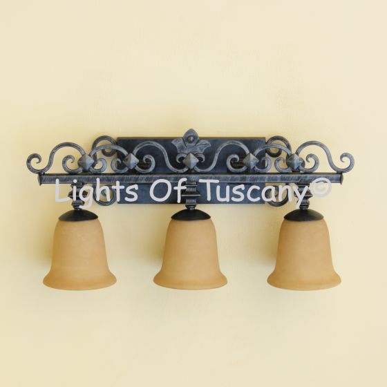 Mediterranean Tuscan Style bath bar light.