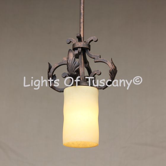 6115-1 Mediterranean/Tuscan Mini Iron Pendant 
