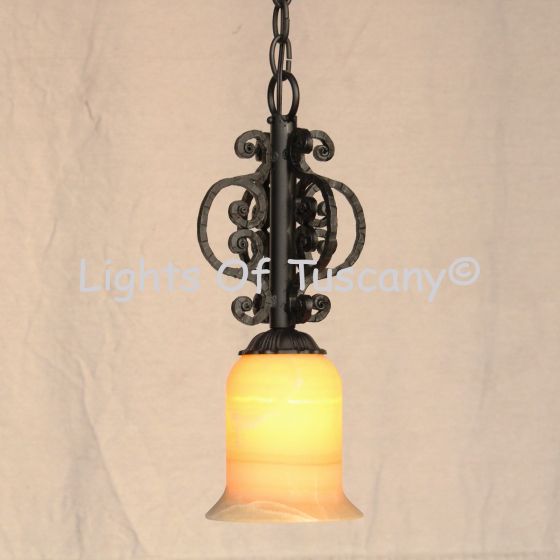 6129-1 Rustic Spanish Style Wrought Iron Kitchen Island Pendant Light