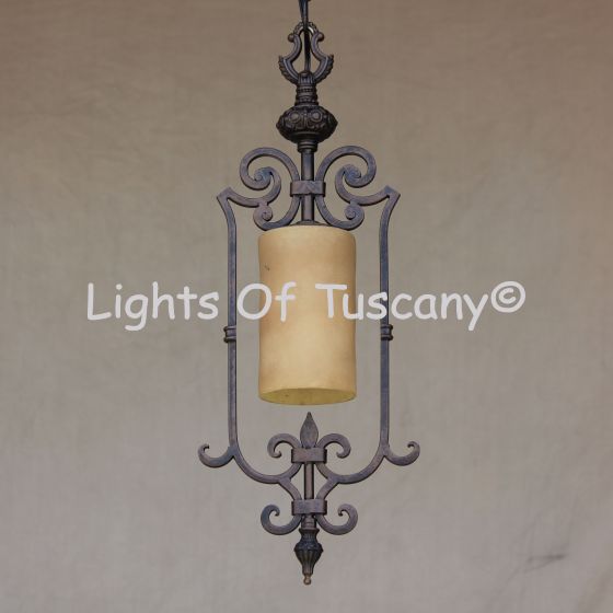 Onyx Mini-Pendant-Hand Forged-Wrought Iron