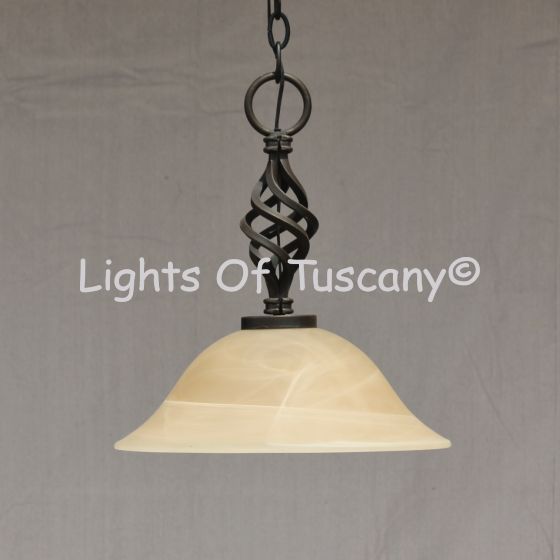 6331-1 Wrought Iron Pendant Bowl Light 