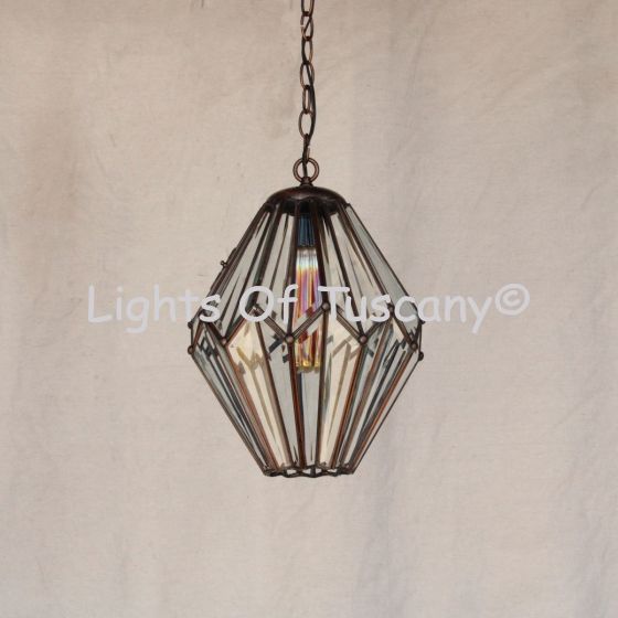 6341-1 Contemporary Mission Style Metal Hanging Pendant Lantern