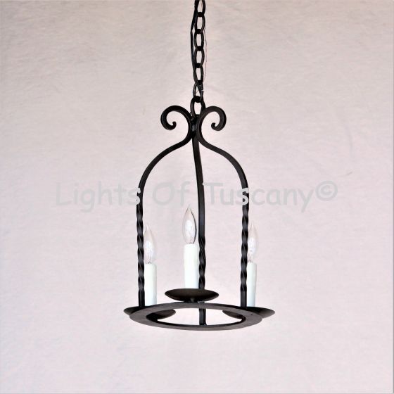 6521-3 Rustic Mediterranean Style Iron Mini Chandelier