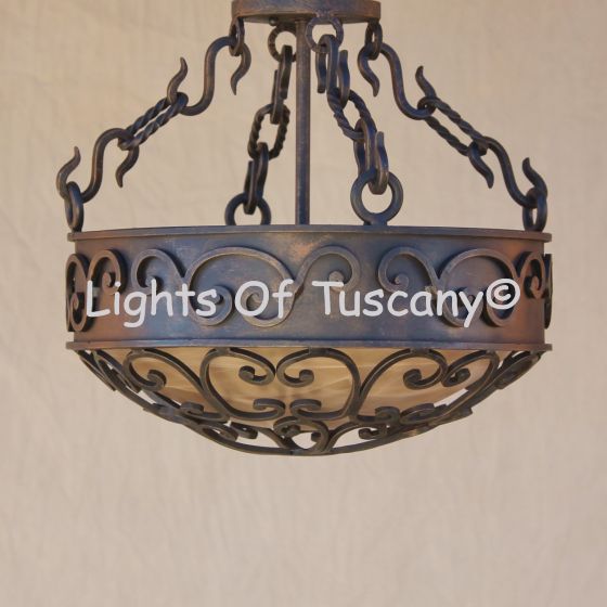 Large Tuscan Semi Flush ceiling fixture.