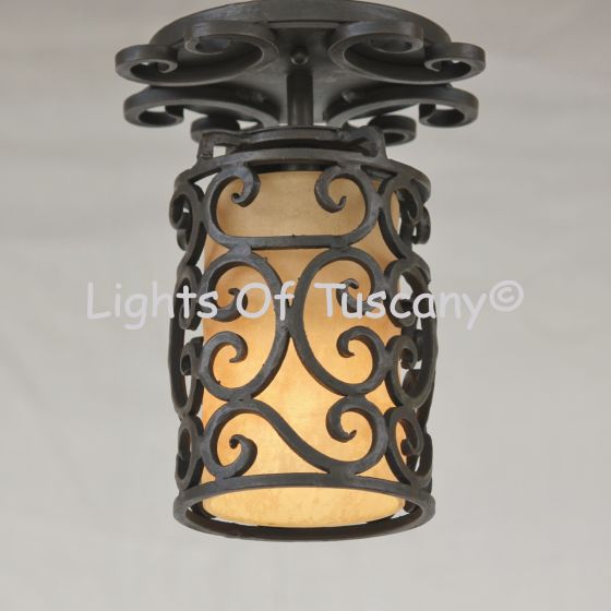 Spanish Style Semi Flush ceiling fixture.