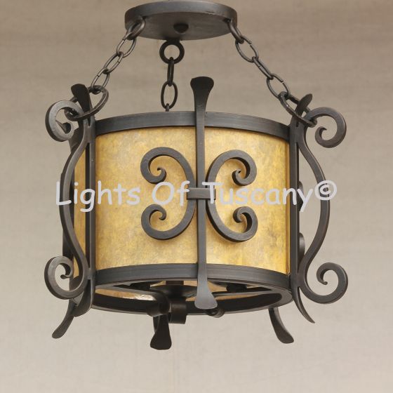 6580-3 Spanish Drum Pendent/Semi-Flush