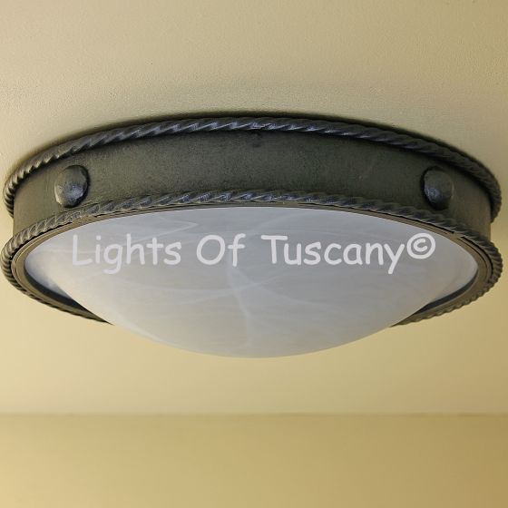 6620-2 Spanish Contemporary Style Flush Ceiling Light