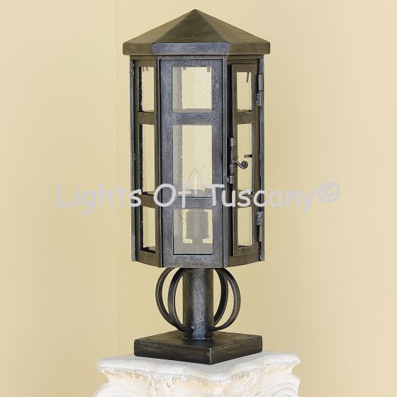 6985-1 Spanish-Contemporary Style Outdoor Post Light/ lantern