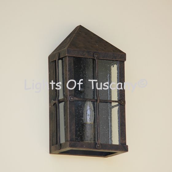 7006-1 Spanish-Contemporary Outdoor Wall Pocket Lantern Light