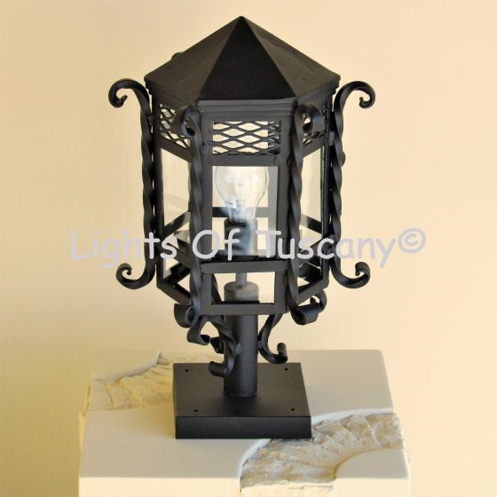 7010-1P Spanish Colonial Outdoor Wrought Iron Post Light