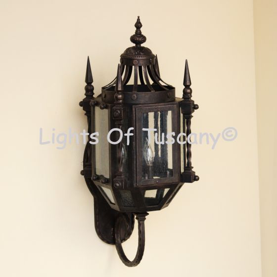 Gothic Outdoor Lantern, Old World Iron light, Castle Light, Outdoor Lighting, Heavy Iron ligthing, Revival Lighting, Commercial Lighting, 