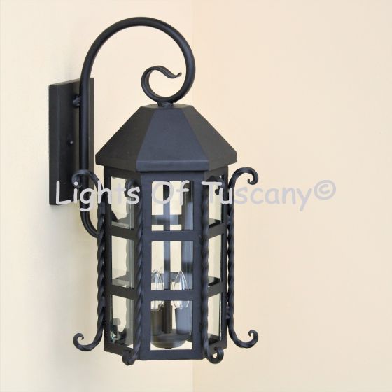 Spanish Colonial Light, Traditional Spanish Light, Mediterranean Light, Outdoor wall lantern. dark sky
