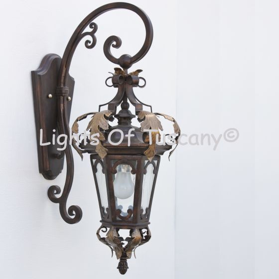 7200-1 Tuscan Mediterranean Style Iron Exterior Wall Lantern Light