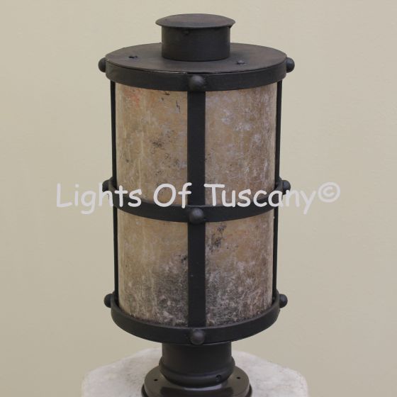 Contemporary Spanish Wrought Iron Post Light/ Lantern