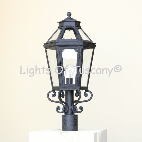 7225-1P Traditional Spanish Colonial Outdoor Post Lantern Light