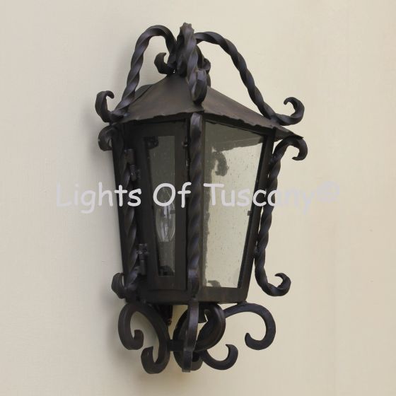 7244-2 Spanish Hacienda Style Outdoor Iron Pocket Wall Light