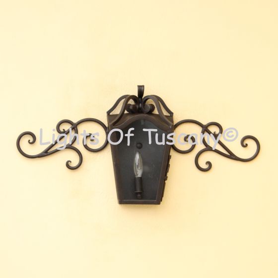 7273-1SCR Wrought Iron Outdoor Wall Light