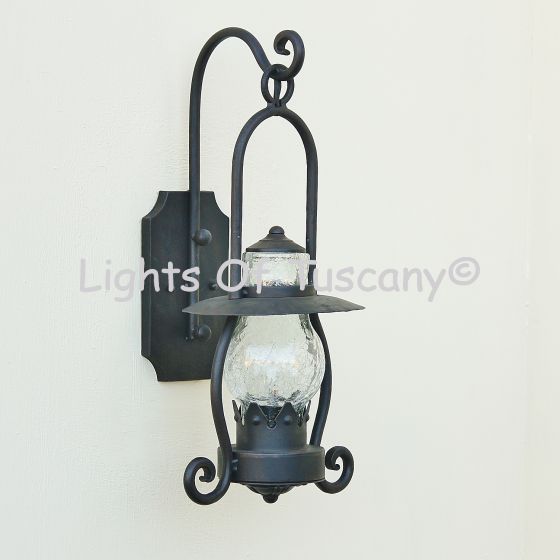 7306-1 Rustic Wrought Iron Outdoor Wall Lantern