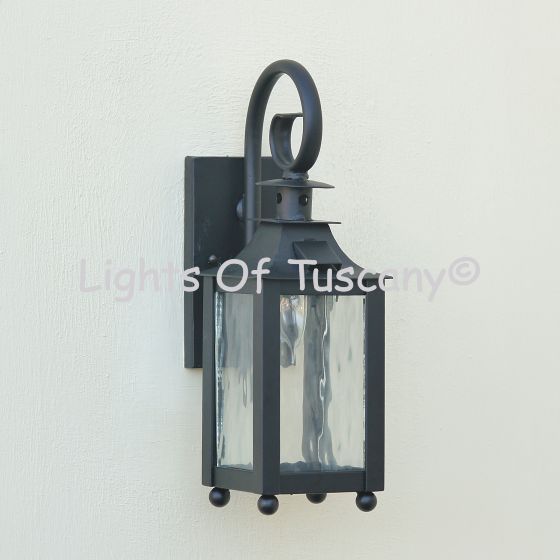 Contemporary Outdoor Wrought Iron Wall Light 7355-1