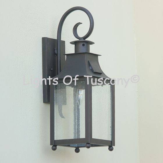 7356-1 Contemporary/Transitional Outdoor Wrought Iron Wall Lantern