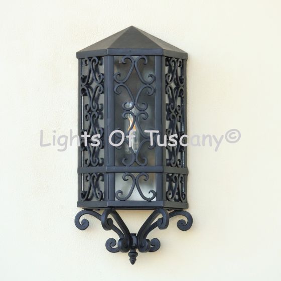 7373-1 Spanish Revival Outdoor Iron Pocket Light