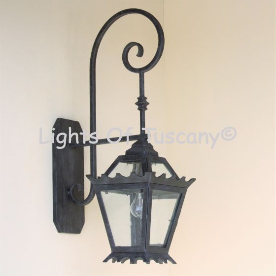 7456-1 Contemporary-Spanish Wrought Iron Outdoor  Lantern