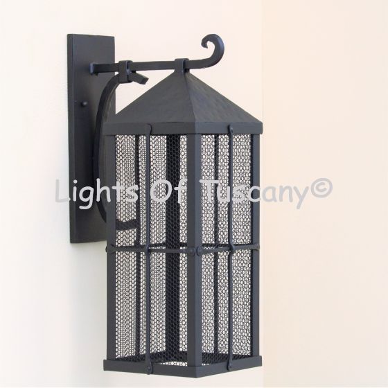 7613-1 Contemporary Spanish Style Exterior Wall Light with Mesh