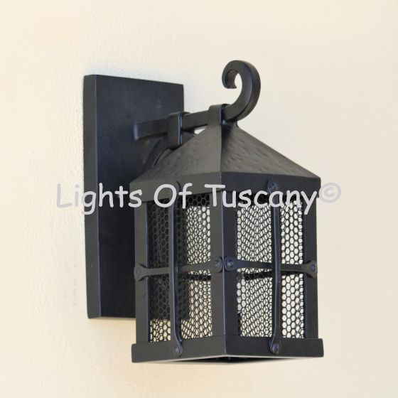 7617-1 Contemporary Spanish Style Wall Lantern with Mesh