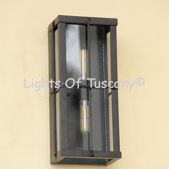 7622-2SD Spanish Contemporary Style Wrought Iron Outdoor Pocket Light