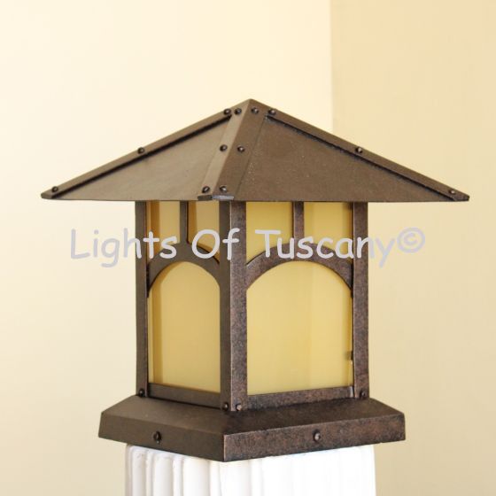 Craftsman Style Pier Mount Post Light, Post Light, Mission Style Post Light, Outdoor Post Light, Column Light, Arts and Crafts Outdoor Post light