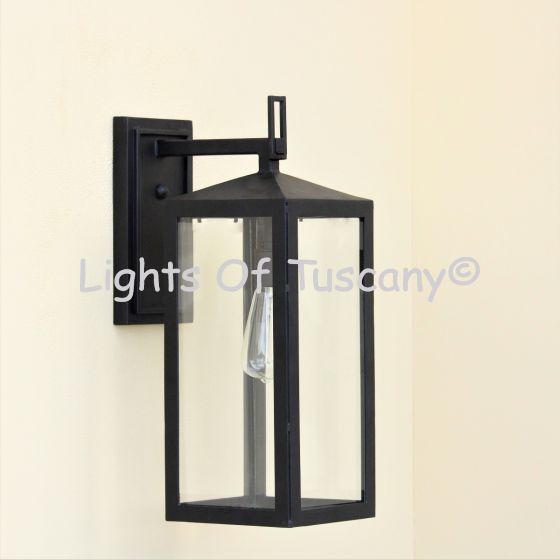 7867-1 Contemporary Style Wrought Iron Outdoor Light