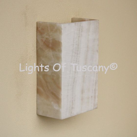 8000-1OL Real Onyx Stone Outdoor Pocket Wall Light
