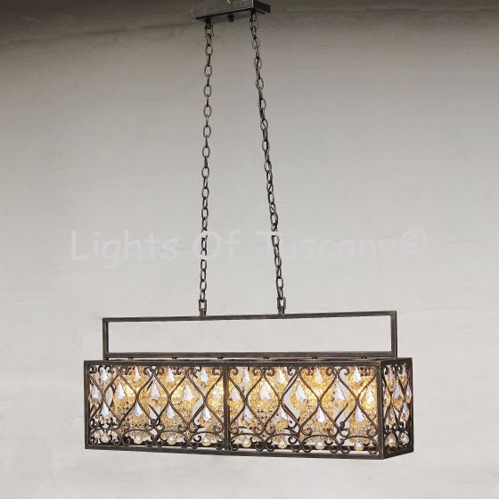Contemporary Spanish Style Wrought Iron Chandelier