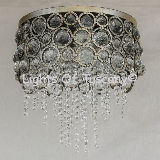 Contemporary Crystal Chandelier/ Semi-Flush