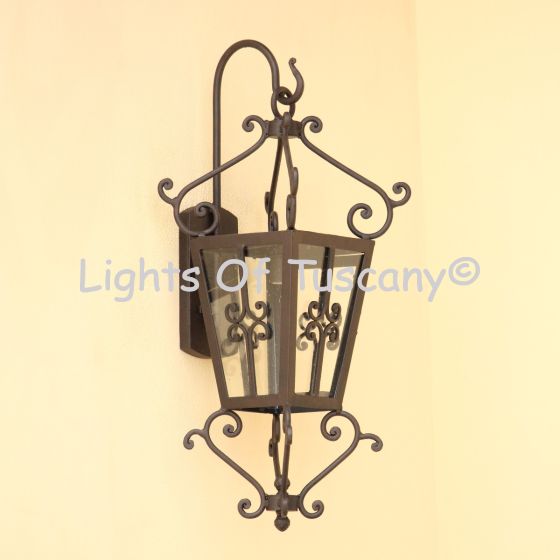 8130-1 Contemporary-Spanish Wrought Iron Lantern