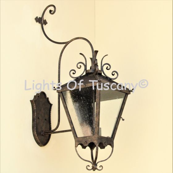 8222-4 Mediterranean Style Decorative Wrought Iron Outdoor Wall Lantern
