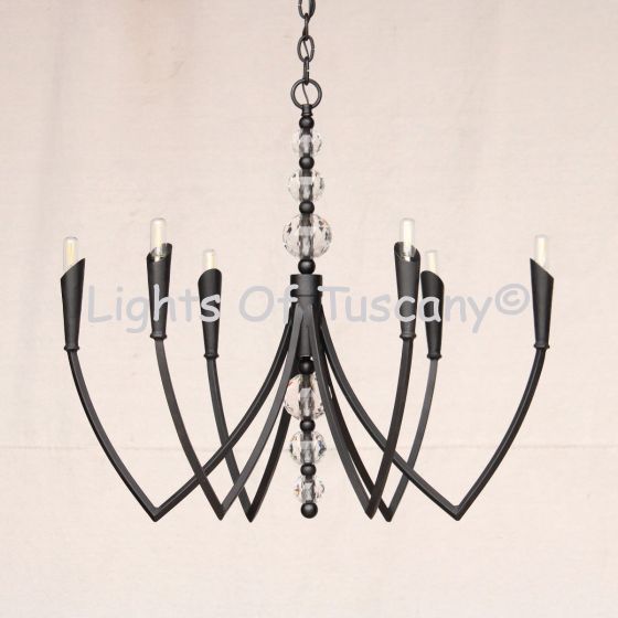 9015-6 Wrought Iron Contemporary Style Chandelier