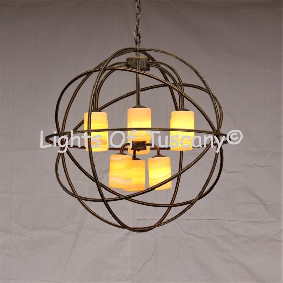 Wrought Iron Contemporary Orb Chandelier