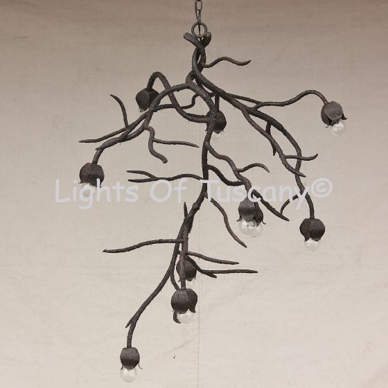 9055-10 Contemporary Wrought Iron ‘Branch’ Chandelier 