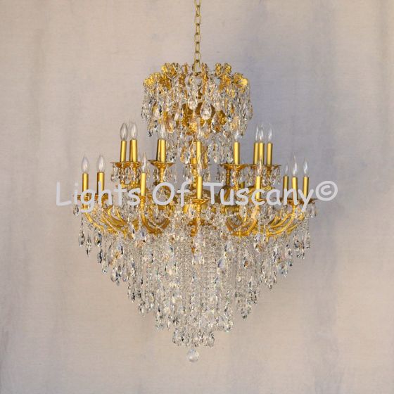 9725-16 Wrought Iron Crystal Chandelier