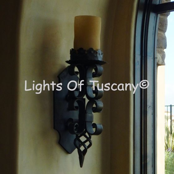 Custom Spanish Revival wall sconce