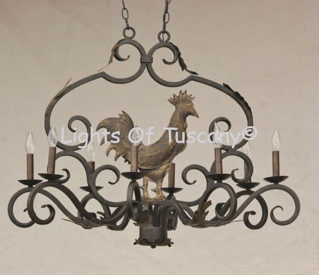 1820-6 Rustic Farmhouse Wrought Iron Chandelier