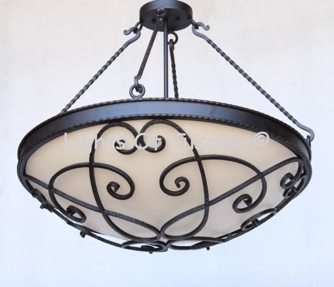 2431-6 Wrought Iron Spanish Style Bowl Light