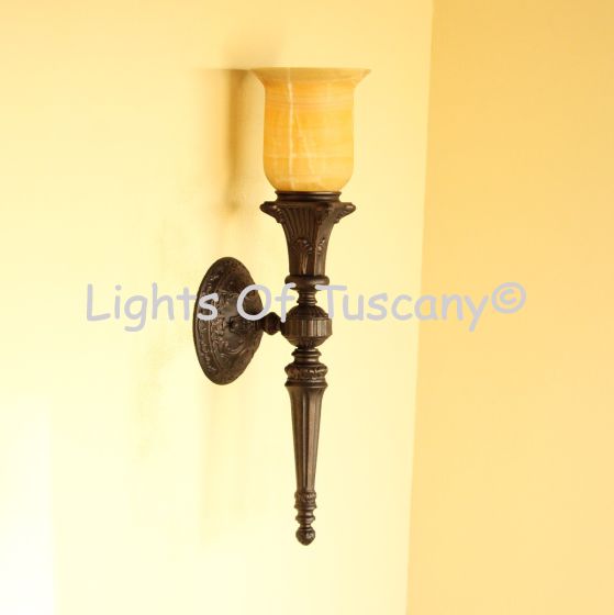 5358-1 Vintage Style Wrought Cast Brass Wall Sconce