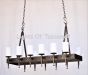 1078-12GL Rustic Spanish Iron Linear Chandelier with Glass Candles