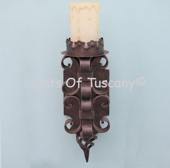 Wrought iron wall sconces hand forged/ Spanish Revival wall sconce 